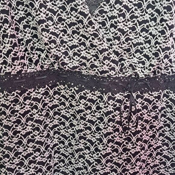 Fashion Bug Vintage 90s Women's Floral Metallic Babydoll Tank Top size Large - Picture 4 of 6